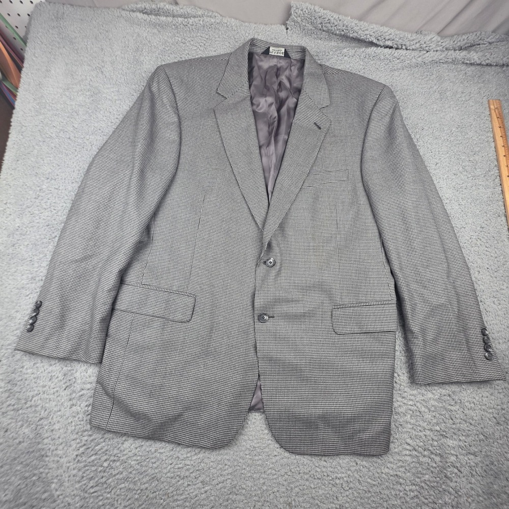 Jos. A. Bank Sport Coat Mens 44/46R Gray Houndstooth Signature Collection Blazer